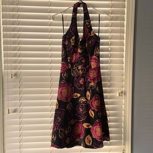 Lily - Floral halter dress - full back zipper